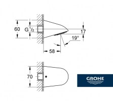 MEDIDAS DUCHA MURAL RELEXA 70 GROHE